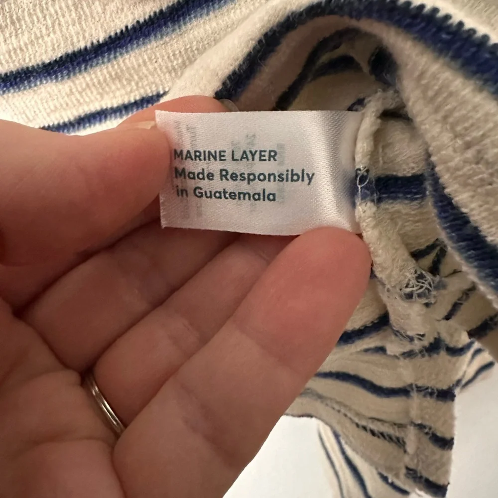 New Without Tags Playa Hoodie Navy & White Stripe by Marine Layer, Sz XL - Picture 9 of 11